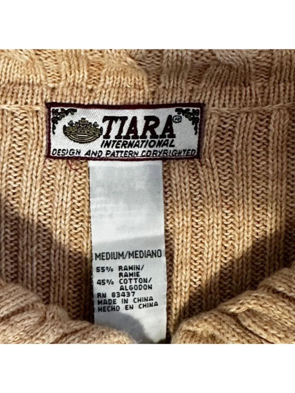 Tiara Intl Vintage SZ M Fair Isle Sweater Jacket Cotton Blend Cozy Hygge - Picture 4 of 9